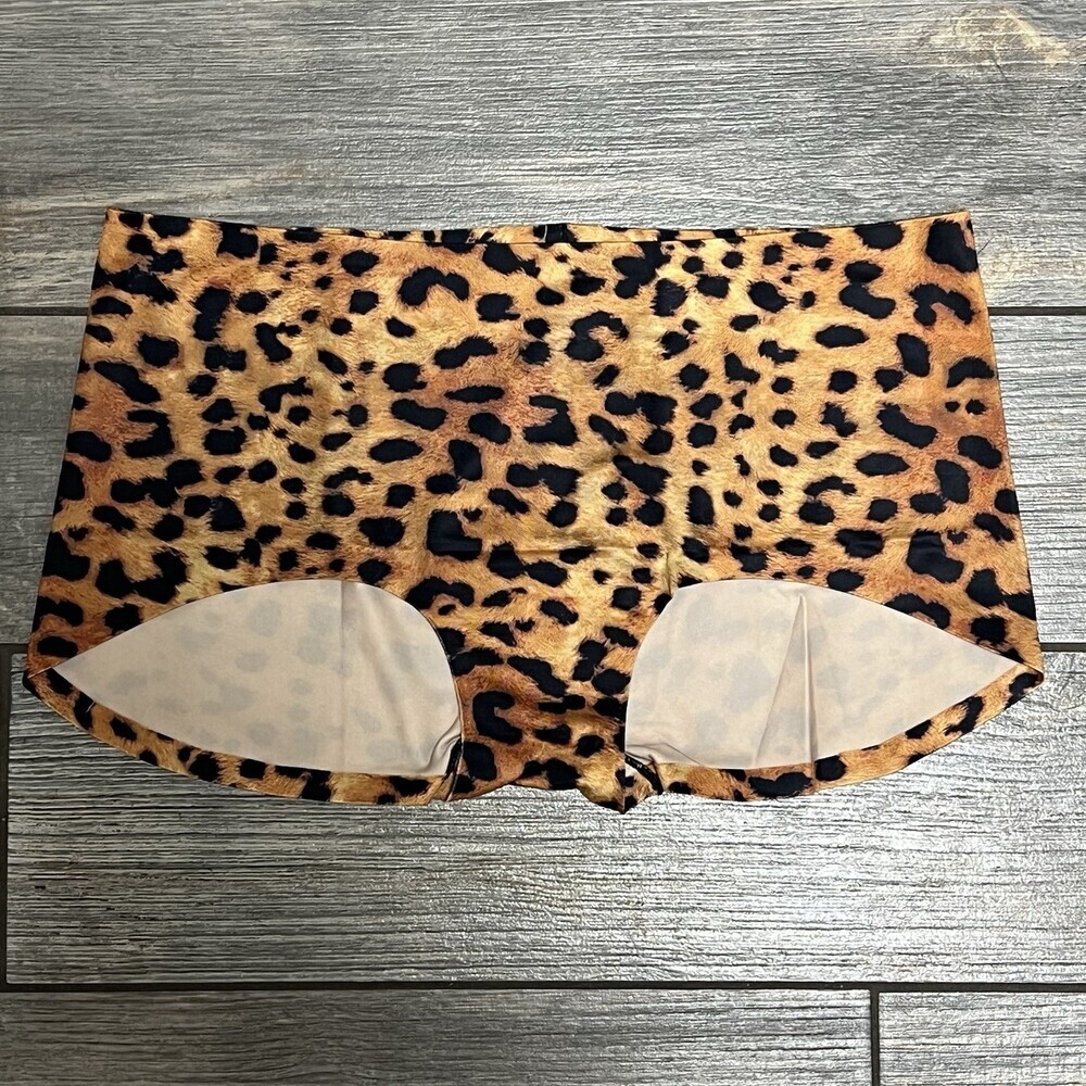 NWT Free People x WE ARE HAH Hipster Boyshort Panties XS leopard Black Tan Panty